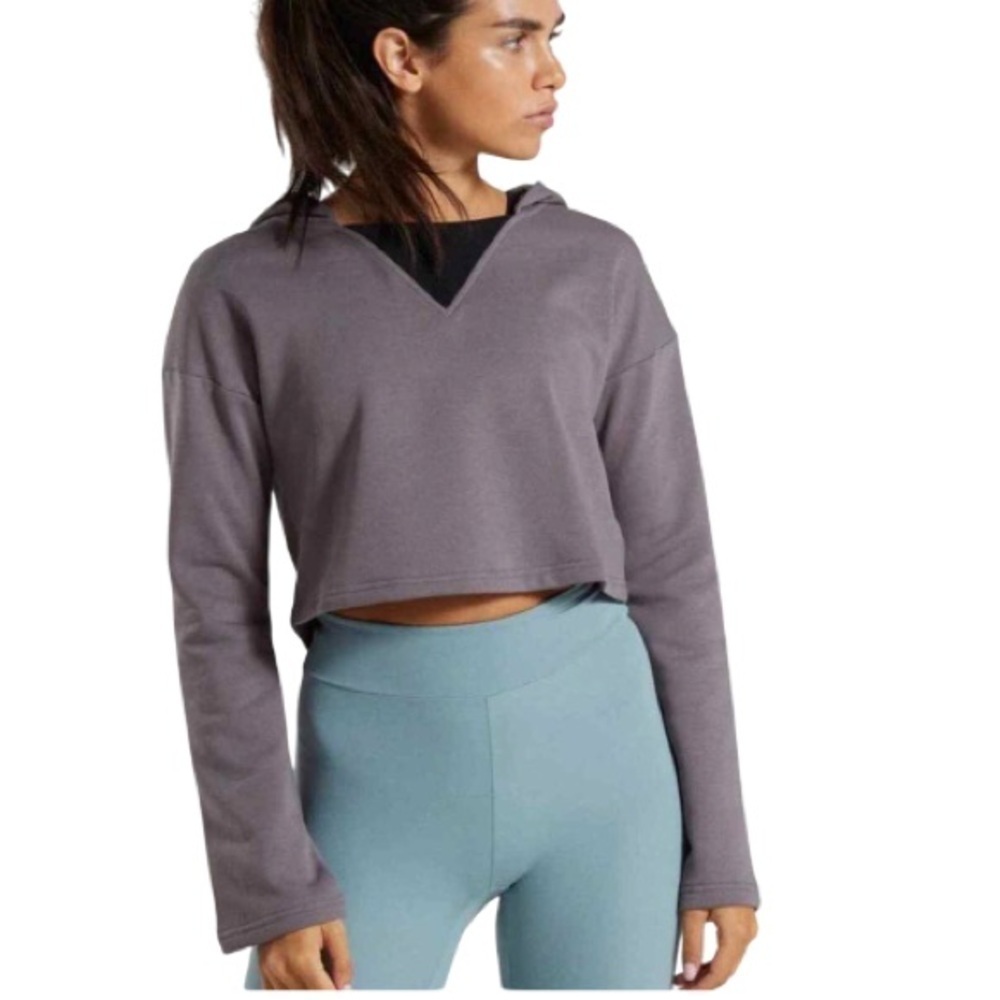 Gymshark Gray Cropped Hoodie